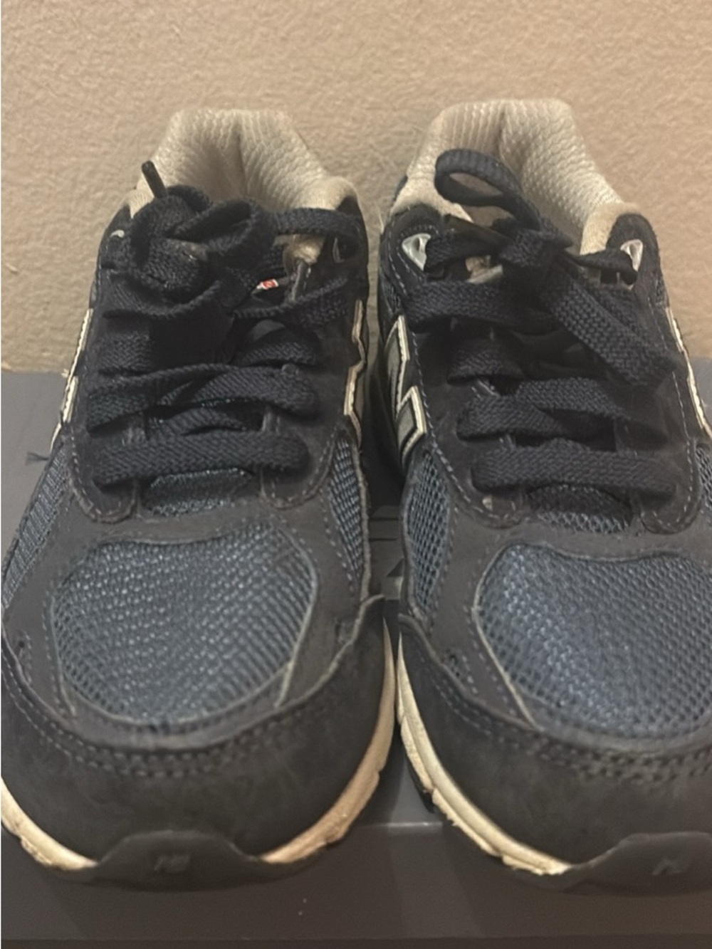 New Balance Kids Dark Blue and White Athletic Sneakers